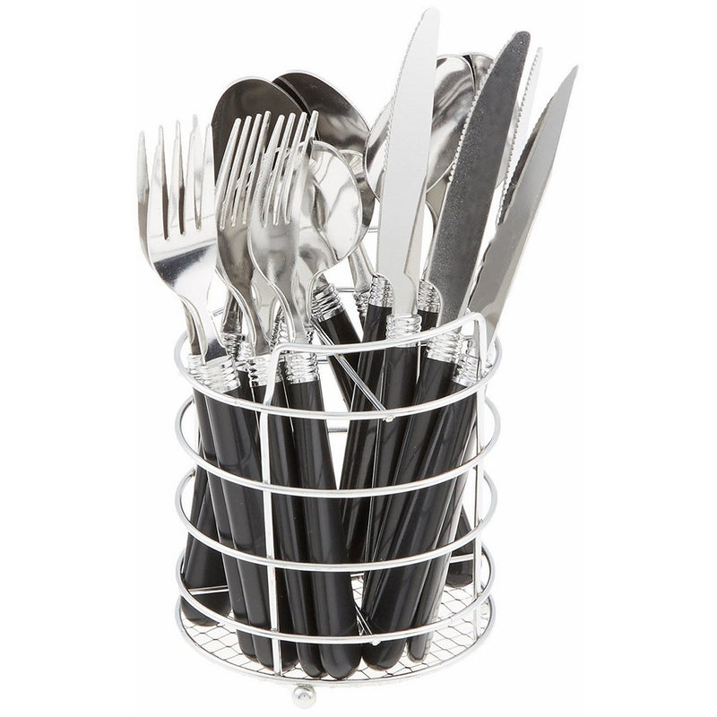 Gibson Sensations Stainless Steel 16-Piece Flatware Set Black