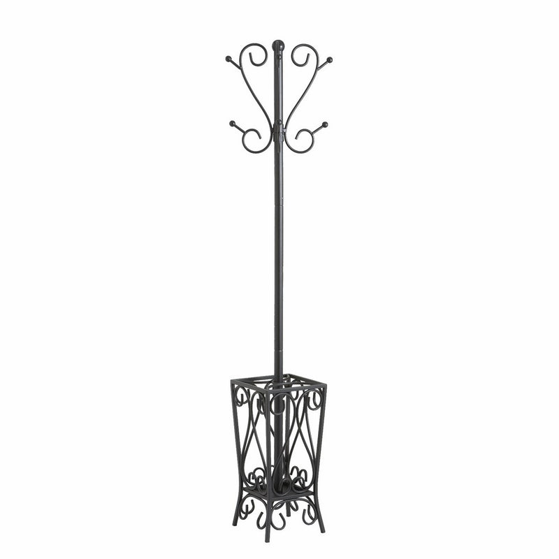 Southern Enterprises, Inc. SEI Black Scrolled Metal Coat Rack and Umbrella Stand