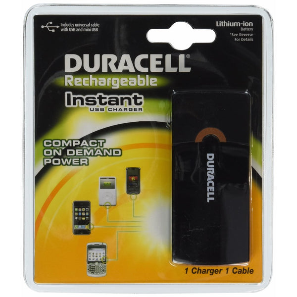 Duracell Instant USB Charger/Includes Universal Cable with USB & mini USB, 1 Count