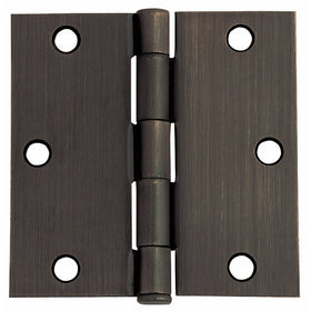 Design House 202523 6-Hole Square Door Hinge, 3.5-Inch by 3.5-Inch, Oil Rubbed Bronze Finish