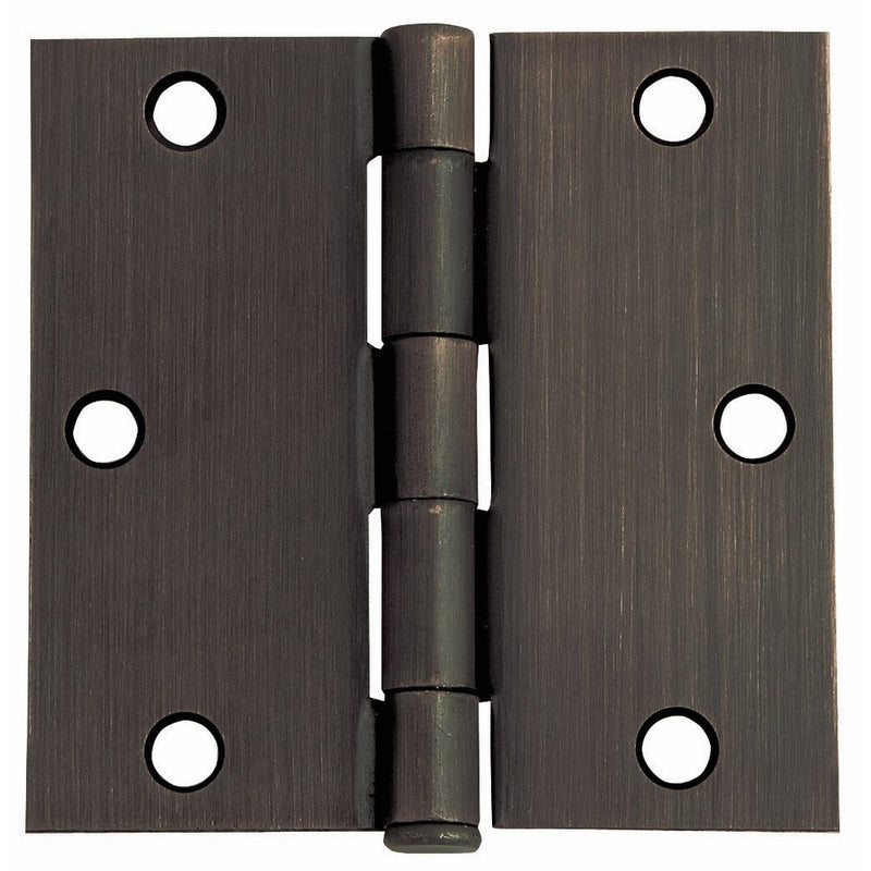 Design House 202523 6-Hole Square Door Hinge, 3.5-Inch by 3.5-Inch, Oil Rubbed Bronze Finish