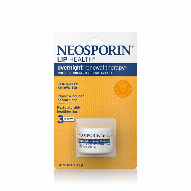 Neosporin Lip Health Overnight Healthy Lips Renewal Therapy Petrolatum Lip Protectant, 0.27oz. (Pack of 2)