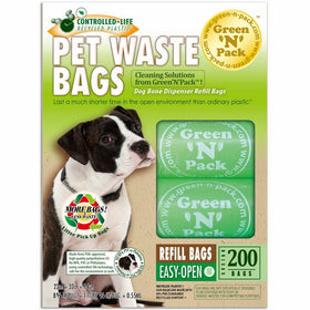 Green N Pack Dog-Waste Refill Bags, Compact Refill Packs, 200 Bags, 10 Rolls (More Bags & Less Waste)" not "200 Bags in a Re-closable Box, (10 Rolls)
