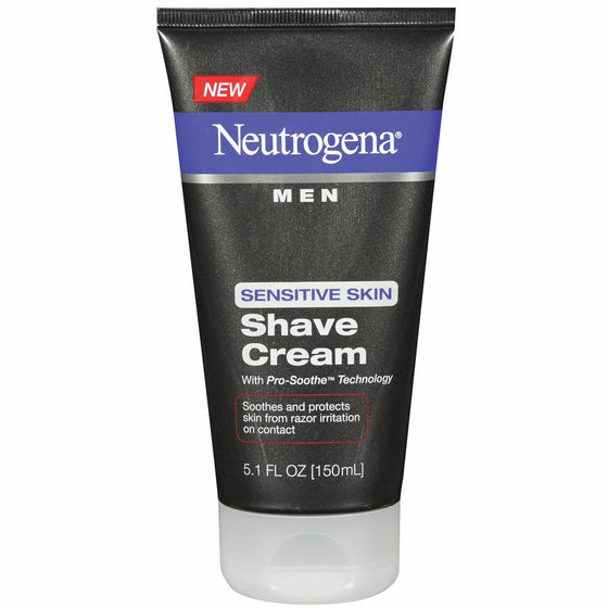 Neutrogena Men's Shaving Cream For Sensitive Skin, Pro-Soothe Technology to Protect Against Razor Bumps & Ingrown Hairs, 5.1 fl. oz (Pack of 2)