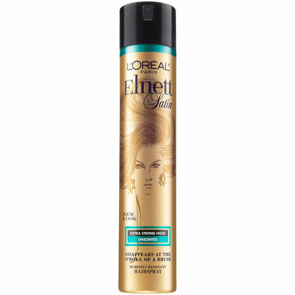 L'Oreal Paris Elnett Satin Hairspray, Extra Strong Hold, Unscented, 11 oz. (Packaging May Vary)