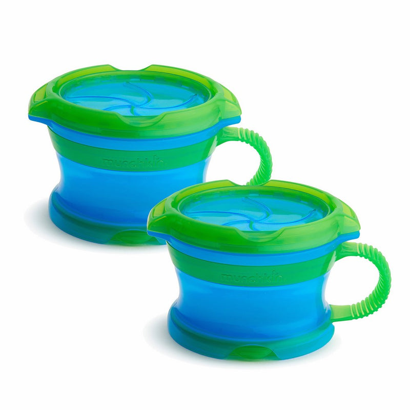 Munchkin Click LockDeluxe Snack Catcher, Blue/Green, 2-Count