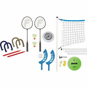 Franklin Sports Combo Set: Badminton, Volleyball, Flip Toss, Horseshoes, Flying Disc