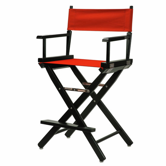 Casual Home 24" Director's Chair Black Frame-with Red Canvas, Counter Height