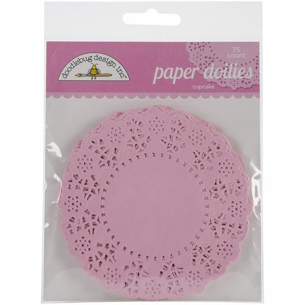 Doodlebug Cupcake Doilies, 4.5-Inch, 75-Pack (Pink)