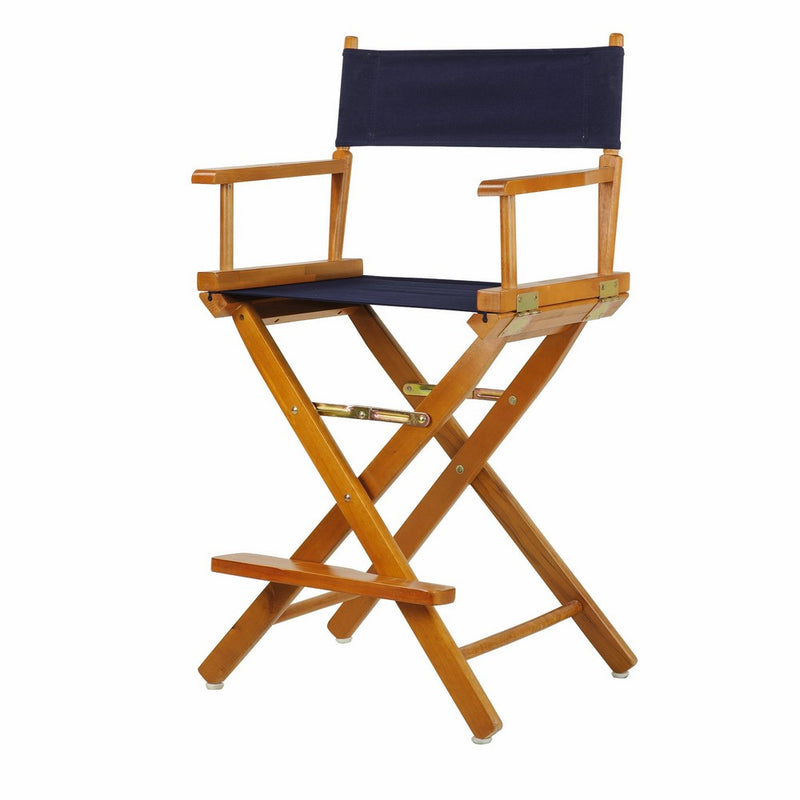 Casual Home 24" Director's Chair Honey Oak Frame-with Navy Canvas, Counter Height