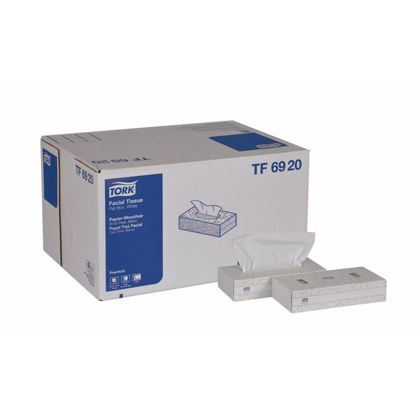 Tork Premium TF6920A Facial Tissue, Flat Box, 2-Ply, 8.0" Width x 8.0" Length, White (Case of 30 Boxes, 100 per Box, 3,000 Sheets)