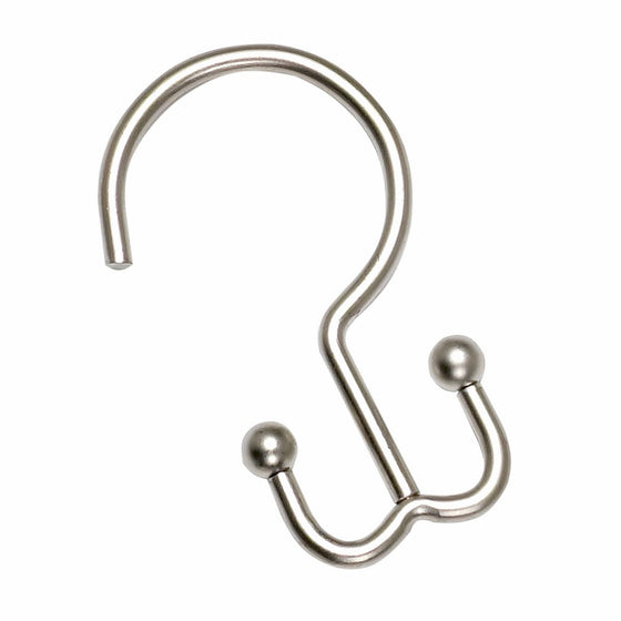 Zenna Home SS88ALBN, NeverRust Aluminum Double Shower Hooks, Nickel