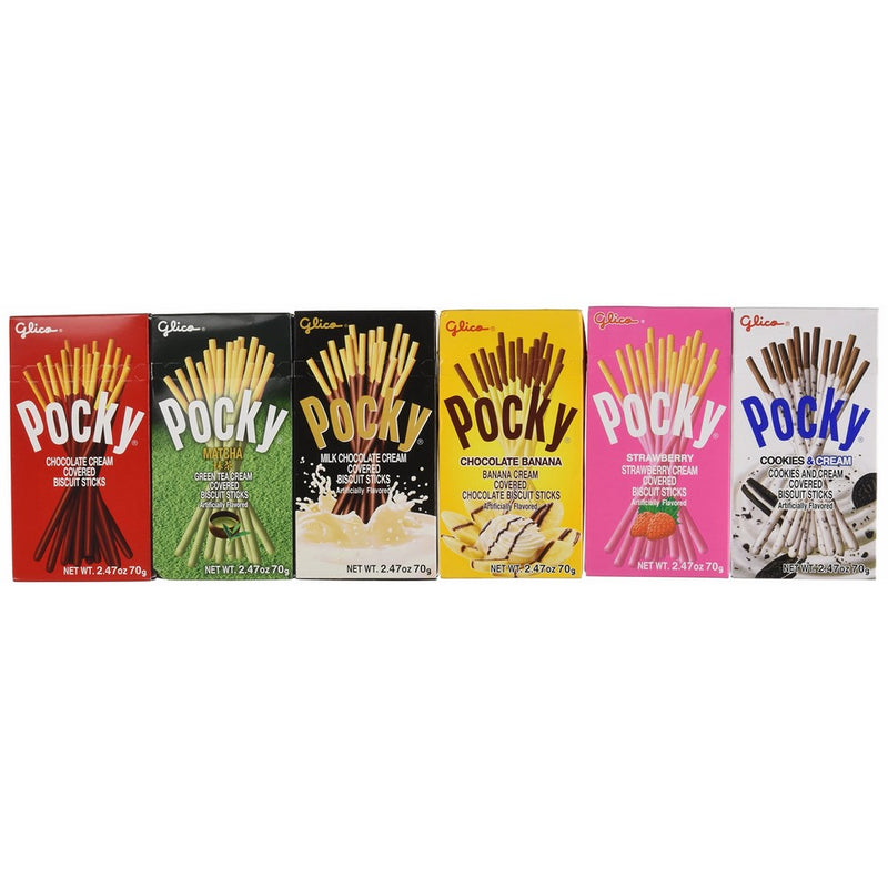 Pocky Biscuit Stick 6 Flavor Variety Pack (Pack of 6)