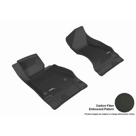 3D MAXpider Front Row Custom Fit All-Weather Floor Mat for Select Chevrolet Camaro Models - Kagu Rubber (Black)