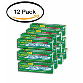 PACK OF 12 - Polident Dentu-Creme Triple Mint Freshness Denture Cleanser Paste 3.9 oz. Box