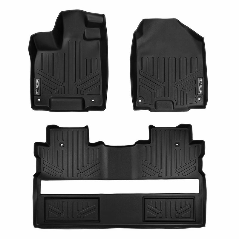 SMARTLINER Floor Mats 2 Row Liner Set Black for 2017-2019 Honda Ridgeline Crew Cab (All Models)