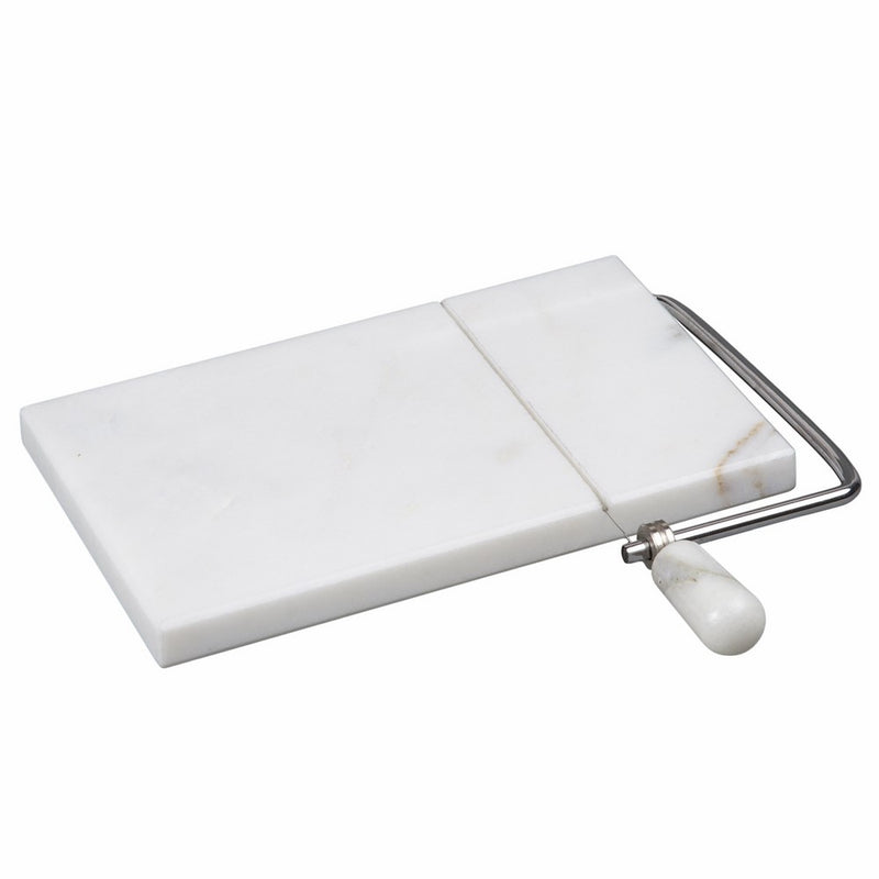 Creative Home 84008 5” x 8” Cheese Slicer, Cutter Natural Stone Marble, 5" X 8", White