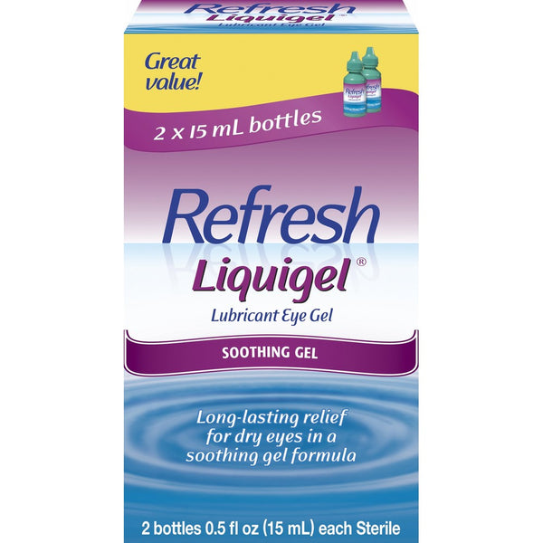 Refresh Liquigel Lubricant Eye Gel, 2 Bottles 0.5 fl oz (15mL) each Sterile (30mL)