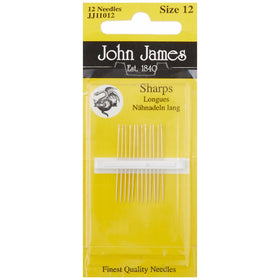 John James JJN11012 12 Piece Needle Sharps, Size 12