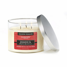 Candlelite Essential Elements 14-3/4-Ounce 3 Wick Candle with Soy Wax, Jasmine and Patchouli