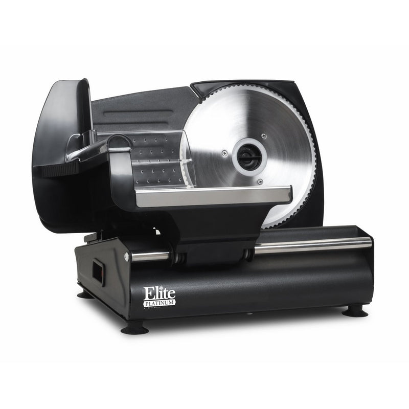Elite Gourmet EMT-503B Maxi-Matic 130 Watt Die-Cast-Aluminum Electric Food Slicer, Black