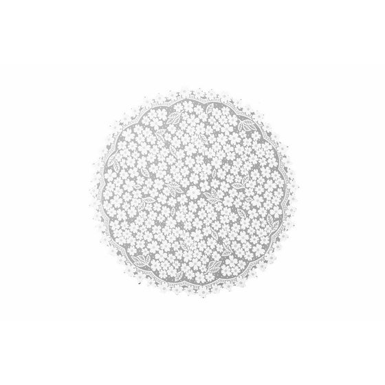 Heritage Lace Round Dogwood Table Topper, 42-Inch, White