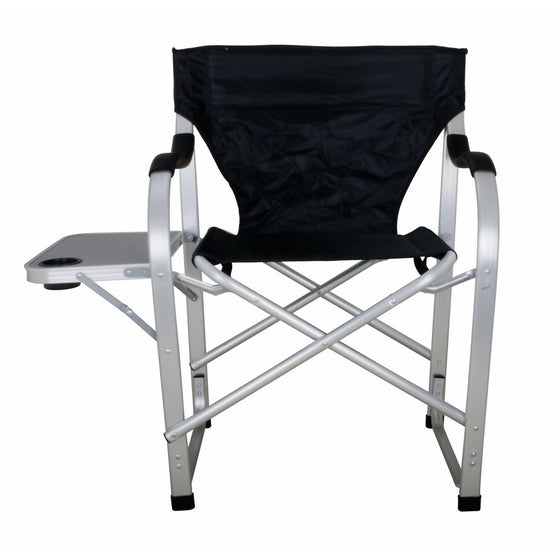 Stylish Camping SL1214 Black Heavy Duty Folding Camping Director Chair with Side table