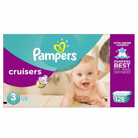 Pampers Cruisers Disposable Diapers Size 3, 128 Count, GIANT