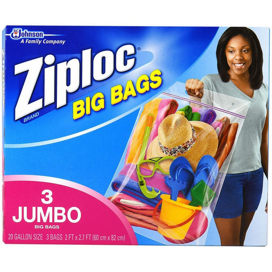 Ziploc Big Bags, XXL Double Zipper Bag - 3 ct - 2 pk