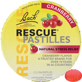 Bach Rescue Remedy Natural Stress Relief Pastilles Cranberry Flavor 1.7 oz