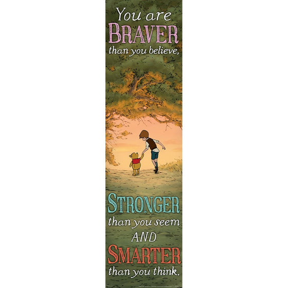 Eureka Winnie The Pooh Vertical Classroom Banner, Braver Than You Believe, Measures 45 x 12