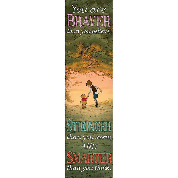 Eureka Winnie The Pooh Vertical Classroom Banner, Braver Than You Believe, Measures 45 x 12