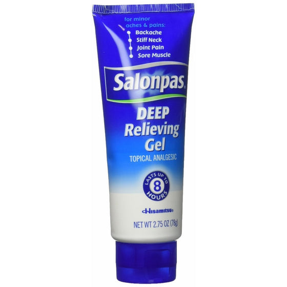 Salonpas Deep Pain Relieving Gel, 2.75 Oz (Pack of 2)