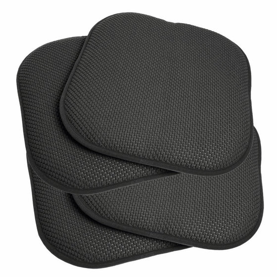 4 Pack Memory Foam Honeycomb Nonslip Back 16" x16" Chair/Seat Cushion Pad