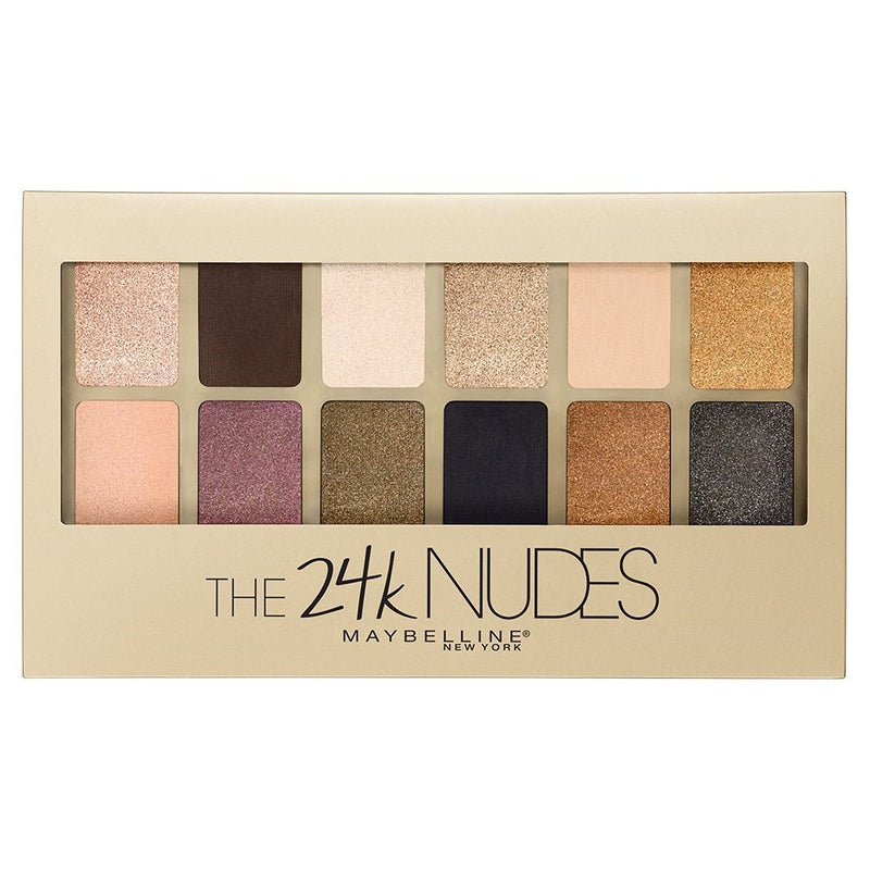 Maybelline Makeup The 24K Nudes Eyeshadow Palette, 12 Shade Shadow Palette, Gold Eyeshadow 0.34 oz