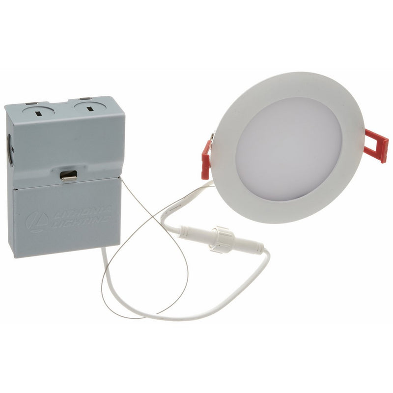 Lithonia Lighting WF4 LED 30K MW M6 9.6W Ultra Thin 4" Dimmable LED Recessed Ceiling Light, 3000K, White