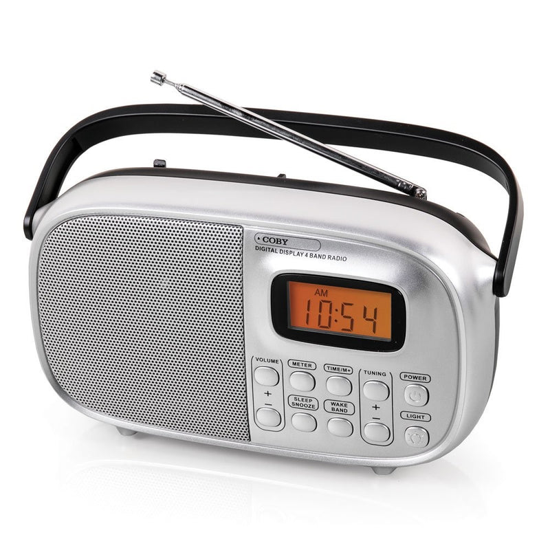 COBY CR-202 Portable AM/FM Stereo Multi-Band World Band Radio with Alarm Clock