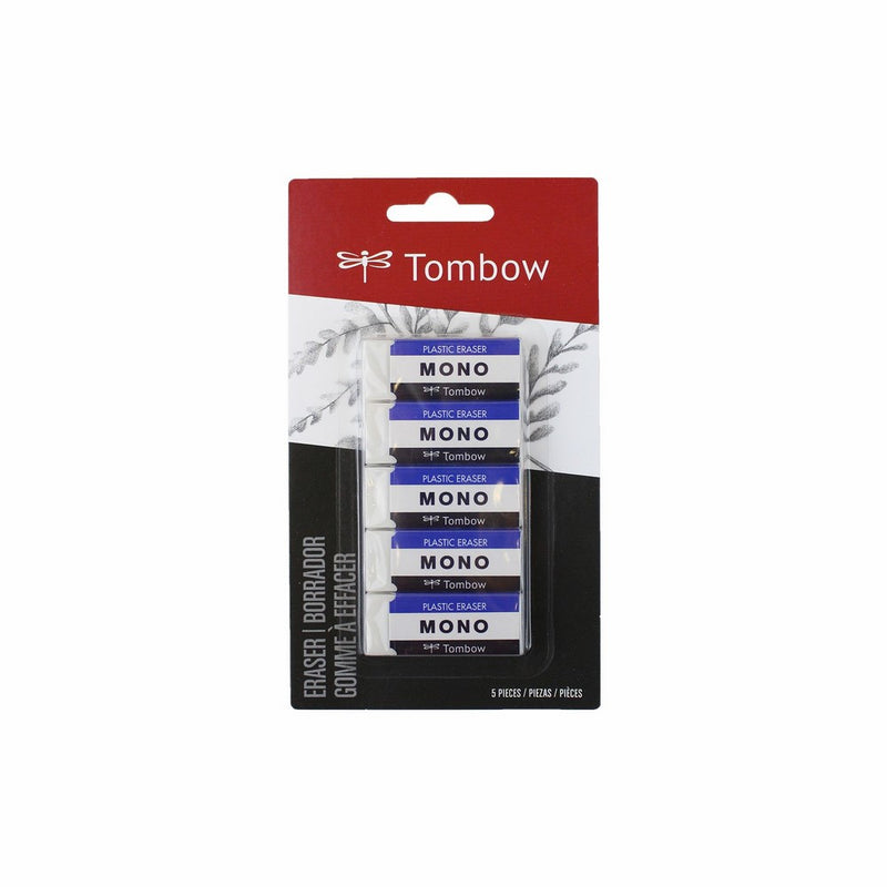 Tombow Mono White 5-Pack, Small Eraser (57321)