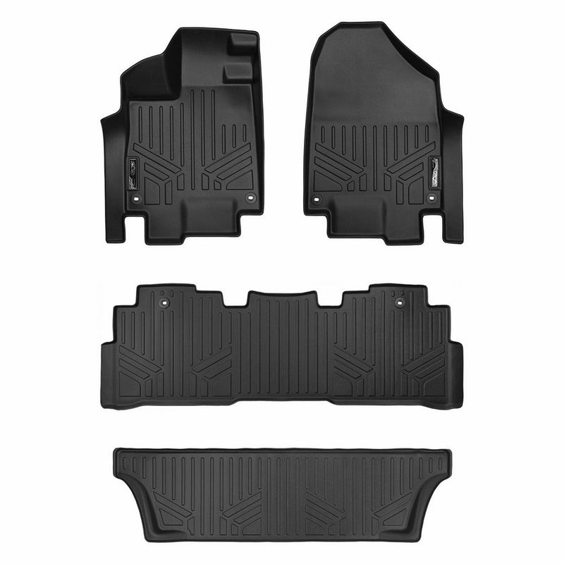 SMARTLINER Floor Mats 3 Row Liner Set Black for 2018-2019 Honda Odyssey (All Models)