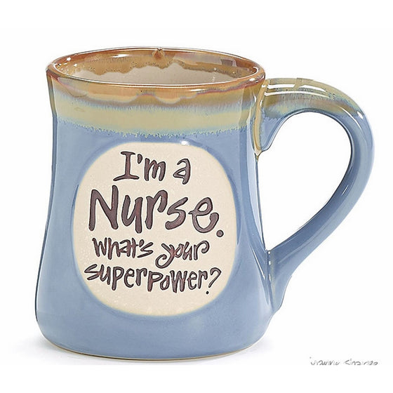 1 X I'm a Nurse Superpower Light Blue 18 Oz Mug