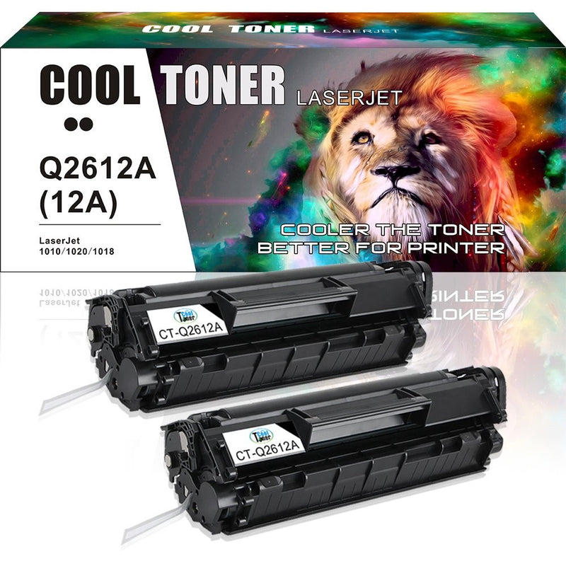 Cool Toner 2 Pack New Compatible HP Q2612A 12A Black Toner Cartridge For HP LaserJet 1020 1012 1022 3015 1018 Printer