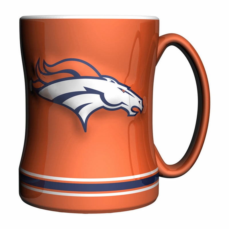 NFL Denver Broncos Sculpted Relief Mug Alternate Color, 14-ounce, Orange