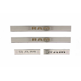 Genuine Dodge RAM Accessories 82212428AB Stainless Steel Door Sill Guard with RAM's Head Logo