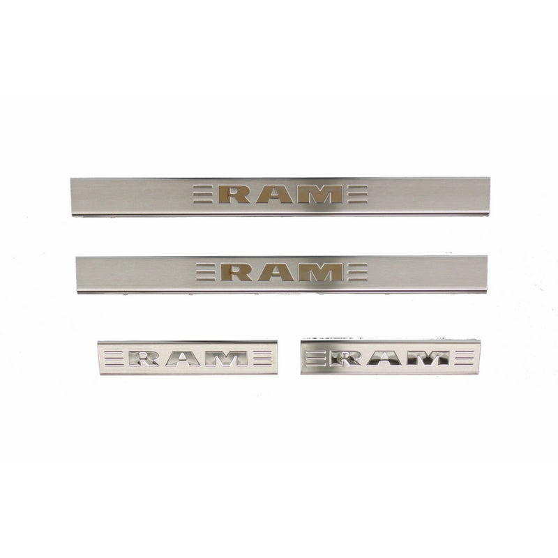 Genuine Dodge RAM Accessories 82212428AB Stainless Steel Door Sill Guard with RAM's Head Logo