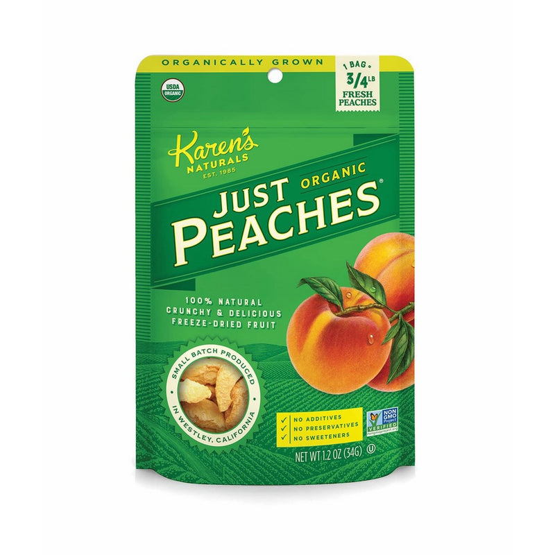 Karen's Naturals Organic Just Peaches, 1.2-Ounce Package (Pack of 6) (Packaging May Vary)