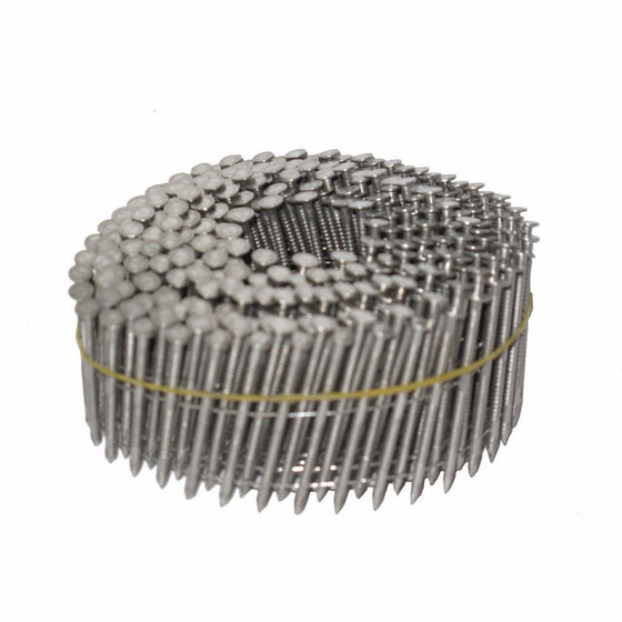 NailPro 1-1/4 Inch by 0.093 - 15 Degree Wire Coil - Stainless Steel - Ring Shank Siding Nail 3600 pc. / CTN