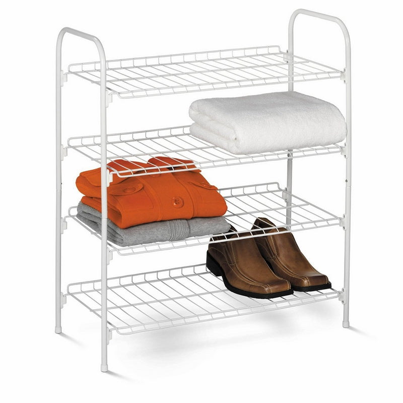 Honey-Can-Do SHO-01172 4-Tier Closet Accessory Shelf, White