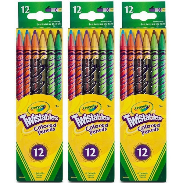 Crayola 071662574086 Twistables Pencils, Assorted Colors 12 Ea (Pack of 3)