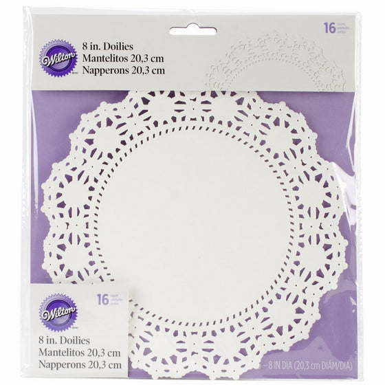 Wilton Greaseproof Doilies, 8-Inch, White Circle, 16-Pack