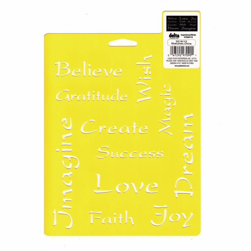 Delta Creative Stencil Mania Stencil, 7 by 10-Inch, 970900710 Inspirational Words